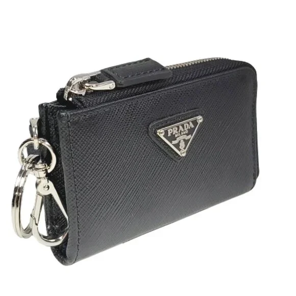PRADA SAFFIANO POUCH KEY CHAIN - WALLET - CARD HOLDER - Picture 4 of 11